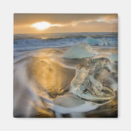 Zwarte zandbak | Jokulsarlon Zuid-IJsland Magneet (Voorkant)