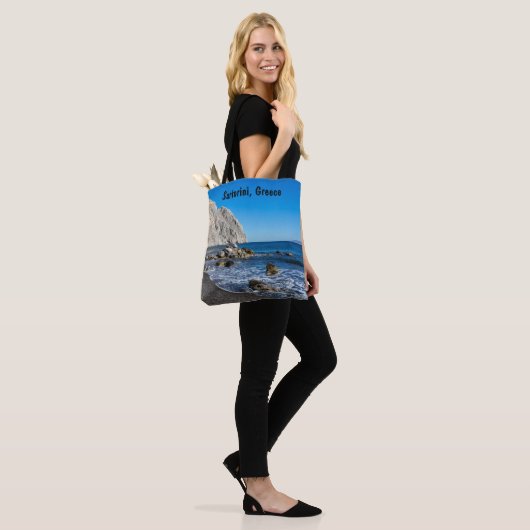Zwarte zandbak tote bag (Op model)