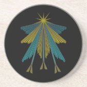 Zwarte zandsteen Onderzetter met zachte sterren (Voorkant)