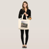 Zwarte zandstrand in Hawaii Grote Tote Bag (Voorkant (model))