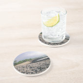 Zwarte zandstrand in Hawaii Zandsteen Onderzetter (Zijkant)