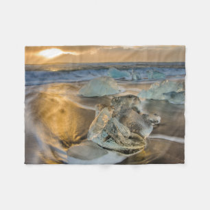 Zwarte zandstrand   Jokulsarlon Zuid-IJsland Fleece Deken