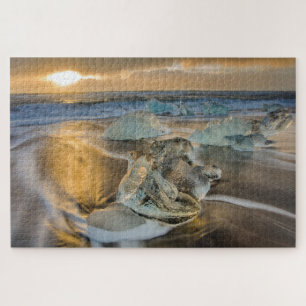 Zwarte zandstrand   Jokulsarlon Zuid-IJsland Legpuzzel