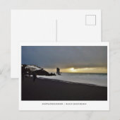 Zwarte zandstrand op zee, IJsland briefkaart (Voorkant / Achterkant)