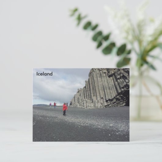 Zwarte zandstrand van Reynisfjara, IJsland Briefkaart (Staand voorkant)
