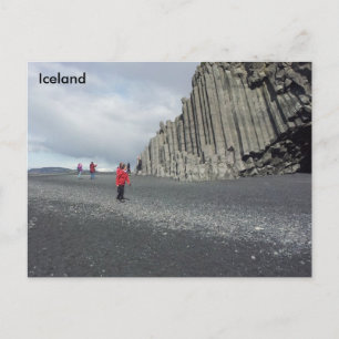 Zwarte zandstrand van Reynisfjara, IJsland Briefkaart