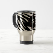 Zwarte Zebra 15 oz. Roestvrij stalen reisbeker (Voorkant links)