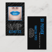 Zwarte Zebra Afdrukblauwe lips maken Visitekaartje (Voorkant / Achterkant)