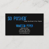 Zwarte Zebra Afdrukblauwe lips maken Visitekaartje (Achterkant)