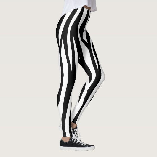 Zwarte Zebra afdrukken Leggings (Rechts)