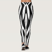 Zwarte Zebra afdrukken Leggings (Achterkant)