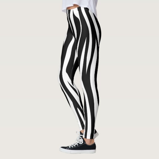 Zwarte Zebra afdrukken Leggings (Links)