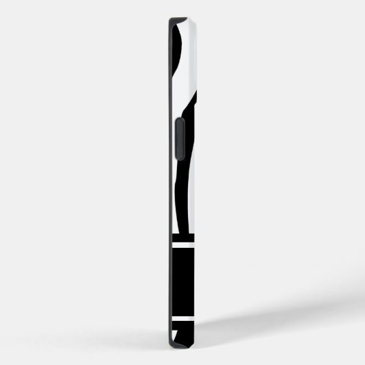 Zwarte Zebra Afdrukken met monogram Case-Mate iPhone Case (Achterkant / Rechts)