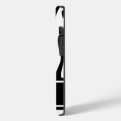 Zwarte Zebra Afdrukken met monogram Case-Mate iPhone Case (Achterkant / Links)