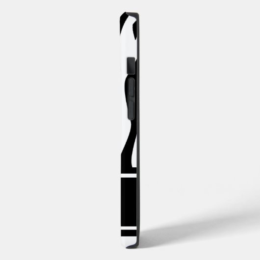 Zwarte Zebra Afdrukken met monogram Case-Mate iPhone Case (Achterkant / Links)