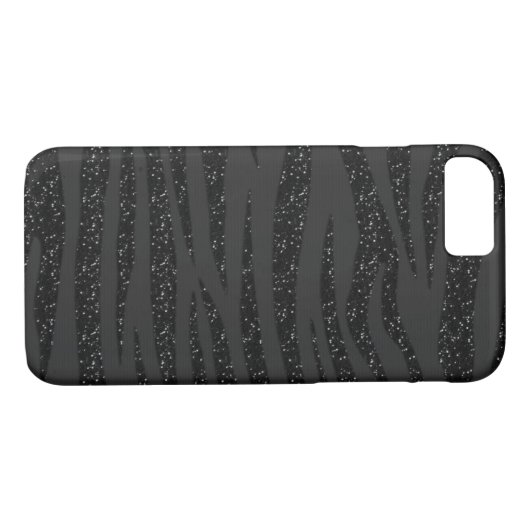 zwarte Zebra-glitter Case-Mate iPhone Case (Achterkant (Horizontaal))
