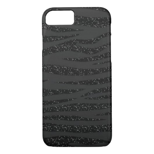zwarte Zebra-glitter Case-Mate iPhone Case (Achterkant)