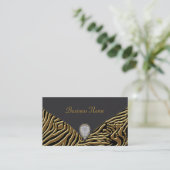 Zwarte Zebra Goud Zwarte Zebra Visitekaartje (Staand voorkant)