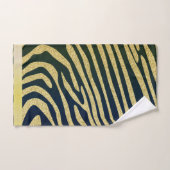 Zwarte Zebra-huidstrepen op goudglitter Bad Handdoek (Handdoek)