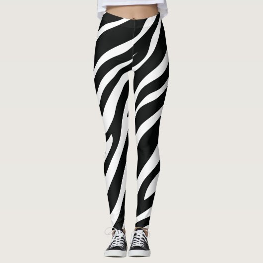 zwarte zebra leggings (Voorkant)