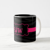 Zwarte Zebra Patroon Dier Print Koffie Mok Cup (Voorkant rechts)