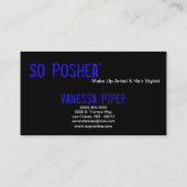 Zwarte zebra print Blue Lips make-up Visitekaartje (Achterkant)