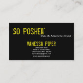 Zwarte zebra print gele lippen make-up Visitekaart Visitekaartje (Achterkant)