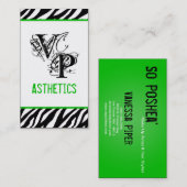 Zwarte Zebra Print Groen Interieur Visitekaartje (Voorkant / Achterkant)