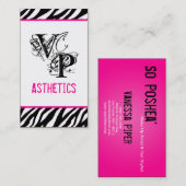 Zwarte Zebra Print Hot Pink Interieur Visitekaartj Visitekaartje (Voorkant / Achterkant)