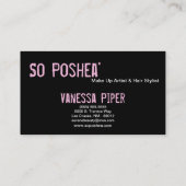 Zwarte Zebra Print Lichtroze Interieur Visitekaart Visitekaartje (Achterkant)