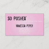 Zwarte Zebra Print Lichtroze Interieur Visitekaart Visitekaartje (Achterkant)