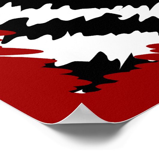 Zwarte Zebra Print Pattern op Deep Red. (Hoek)