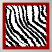 Zwarte Zebra Print Pattern op Deep Red. (Voorkant)