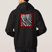 Zwarte Zebra Print Pattern op Deep Red. Hoodie (Achterkant)