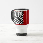 Zwarte Zebra Print Pattern op Deep Red. Reisbeker (Voorkant links)