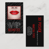 Zwarte zebra print rode lippen make-up Visitekaart Visitekaartje (Voorkant / Achterkant)