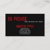 Zwarte zebra print rode lippen make-up Visitekaart Visitekaartje (Achterkant)