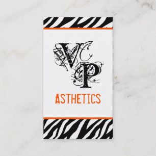 Zwarte Zebra Print Sinaasappel Interieur Visitekaa Visitekaartje