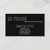 Zwarte Zebra Print Wit Interieur Visitekaartje (Achterkant)