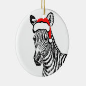 Zwarte Zebra Santa Decoration Keramisch Ornament (Rechts)