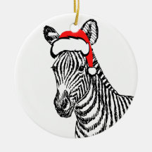 Zwarte Zebra Santa Decoration