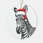 Zwarte Zebra Santa Decoration Keramisch Ornament (Links)
