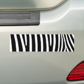 Zwarte zebra strepen bumpersticker (Op auto)