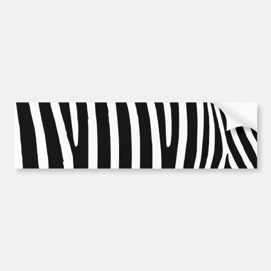 Zwarte zebra strepen bumpersticker (Voorkant)
