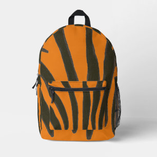 Zwarte Zebra Strepen op Oranje Rugzakken