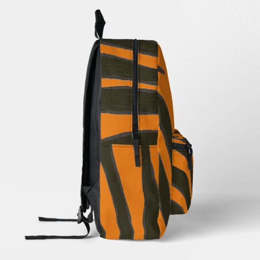 Zwarte Zebra Strepen op Oranje Rugzakken (Links)