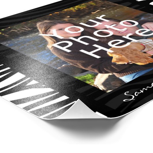 Zwarte Zebra Stripes-foto-rand Foto Afdruk (Hoek)