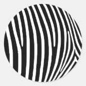 Zwarte Zebra Stripes Ronde Sticker (Voorkant)