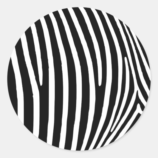 Zwarte Zebra Stripes Ronde Sticker (Voorkant)