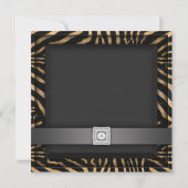 Zwarte Zebra Willekeurig Nummer Feest Uitnodiging (Achterkant)